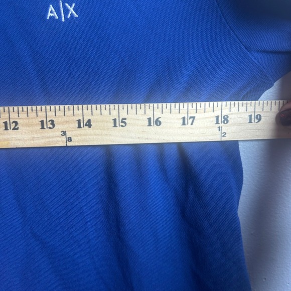 AX Armani Exchange Mens Blue Polo Shirt Short Sleeve Embroidered Logo Size S - Picture 5 of 8
